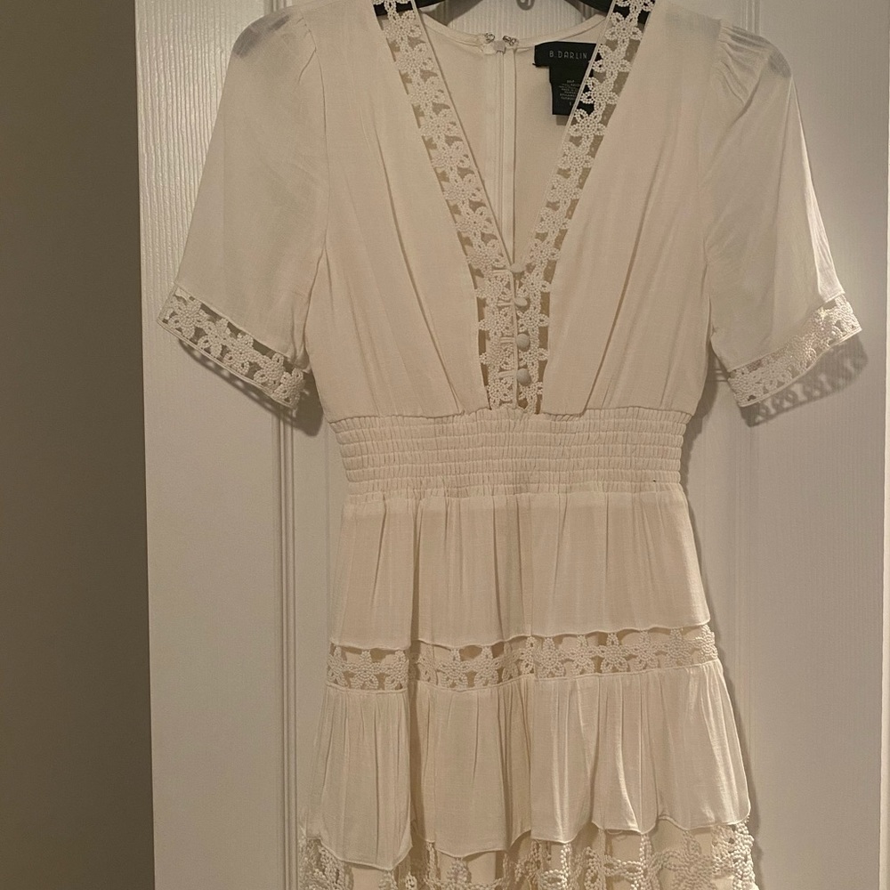 White B. Darlin dress with lace worn once